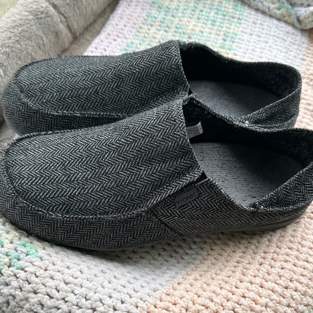 Vionic Gray Herringbone Loafers - Picture 2 of 5